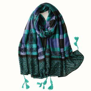 Plaid Summer Scarf | Light Weight Scarves and Shawls for Women Cover Ups Wraps